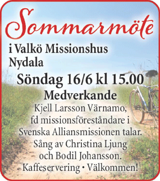 Sommarmöte i Valkö 16 juni